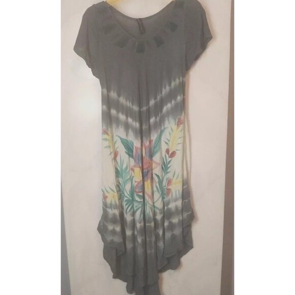 Cottagecore Maxi Dress Boho Hippie Stretch Tie Dye Floral Art To Wear Flowy - Picture 1 of 10